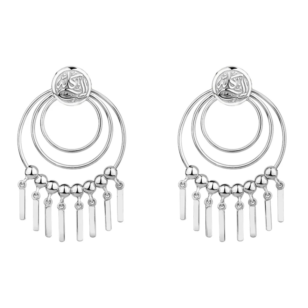 Zeena Tassel Hoop Earring Silver