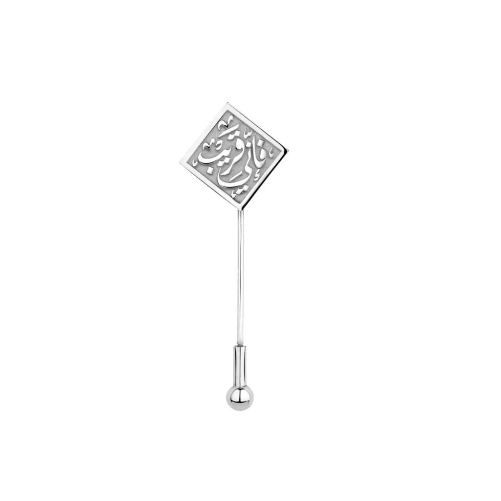 Dhat Silver Platinum-Plated Pin